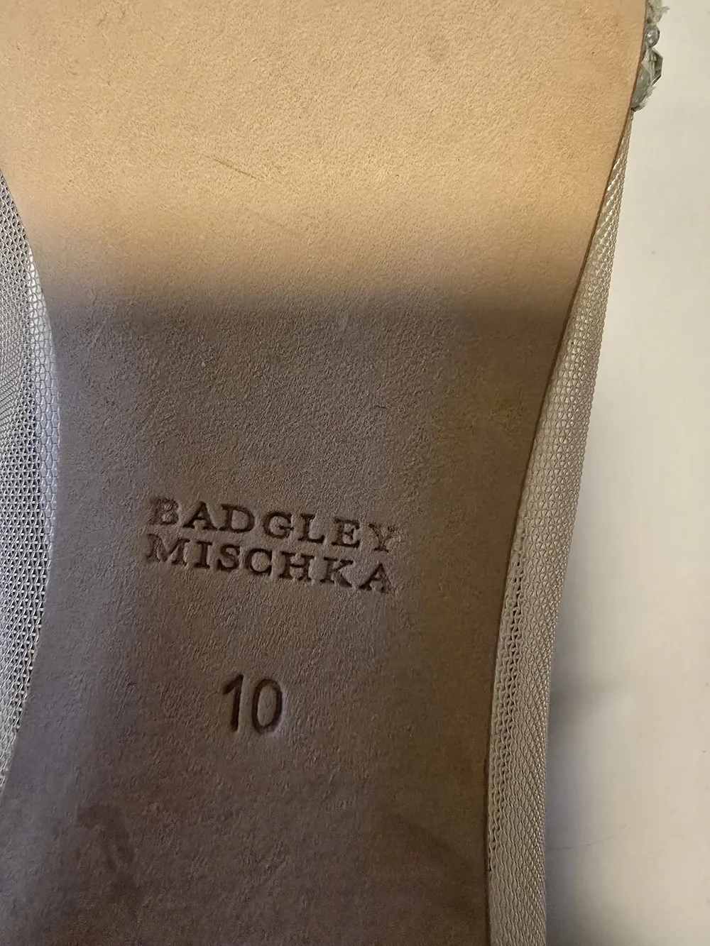 Badgley Mischka Champagne Crystal-Trim Ballet Flats - Picture 6 of 7